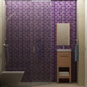 Render, vista de baño en PH Júpiter