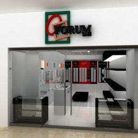 Render, fachada de tienda Forum