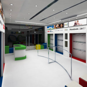 Render, vista interior de tienda Pipiolo Shoes Los Andes Mall