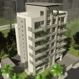 Render, vista aérea de Residencias Santa Eduvigis