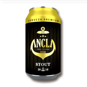 Render, vista frontal de lata de cerveza premiun Ancla